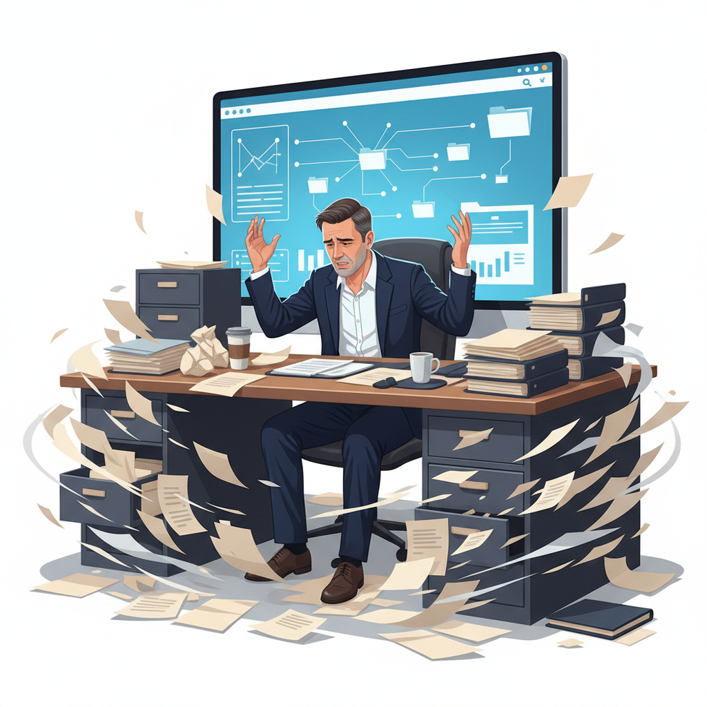 Illustration: Portrait 1 : Stéphane, avocat en droit immobilier – du dossier papier au dossier numérique