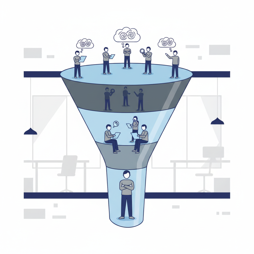 Illustration: Qu'est-ce qu'un entonnoir de conversion et comment fonctionne-t-il pour les professionnels du droit
