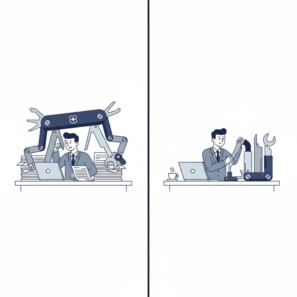 Illustration: Comparaison des approches : spécialisé vs. généraliste