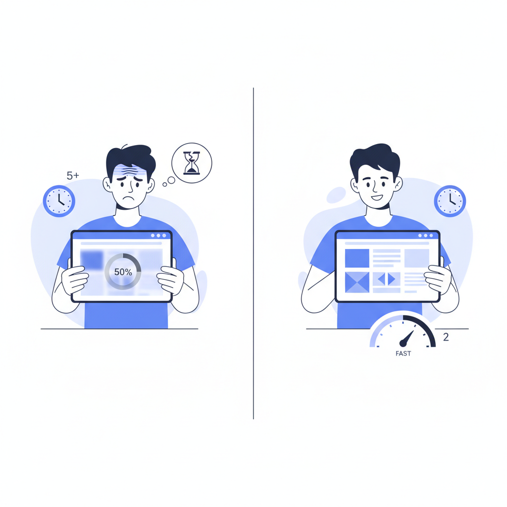 Illustration: Un bon site internet charge en moins de 3 secondes
